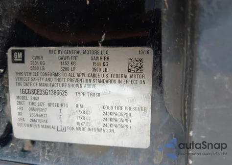 2016 Chevrolet Colorado Lt from USA, damaged, VIN 1GCGSCE33G1386625